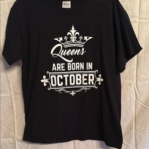 Gildan Black T-Shirt with October Queen Graphic